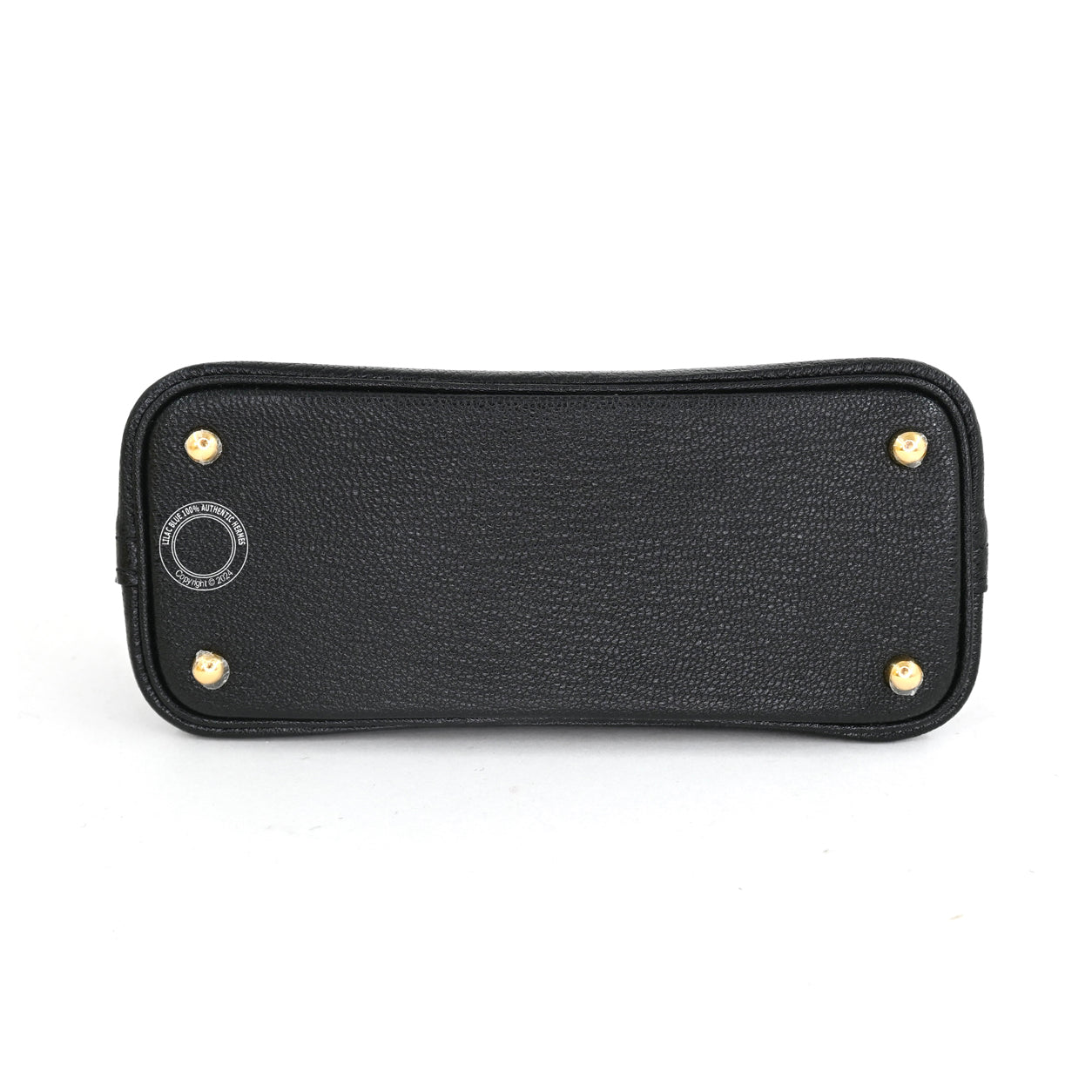 19cm Black Mini Bolide in Chevre with Gold hardware