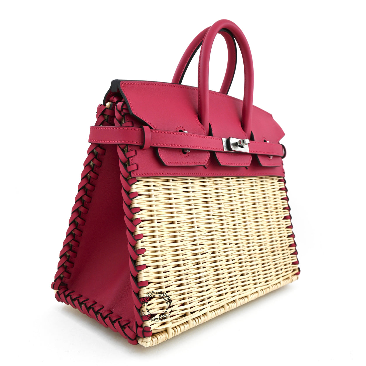 25cm Framboise Birkin Picnic in Swift & Osier with Palladium hardware