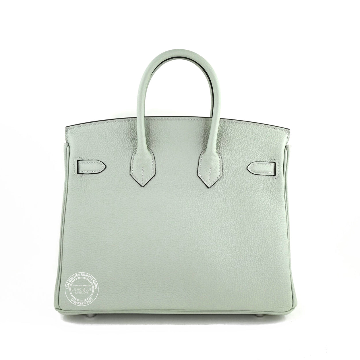 25cm Gris Neve Birkin in Togo with Palladium hardware back