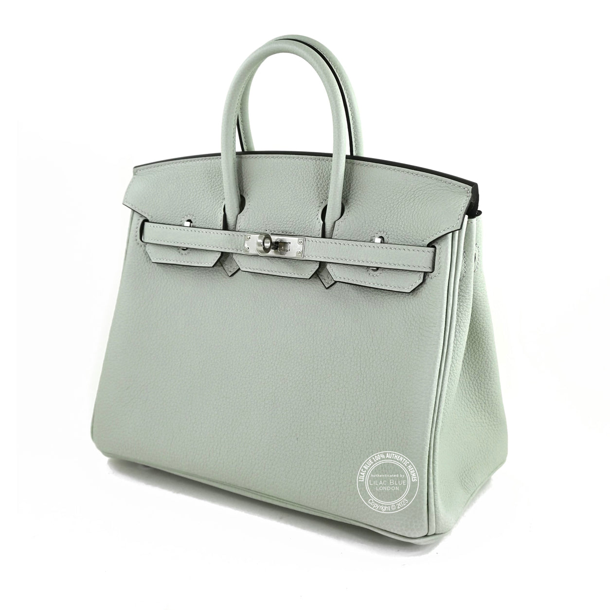 25cm Gris Neve Birkin in Togo with Palladium hardware back