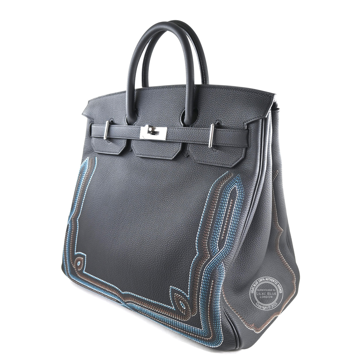 40cm Black HAC Birkin Western Ltd Edition in Togo with Palladium hardware new back