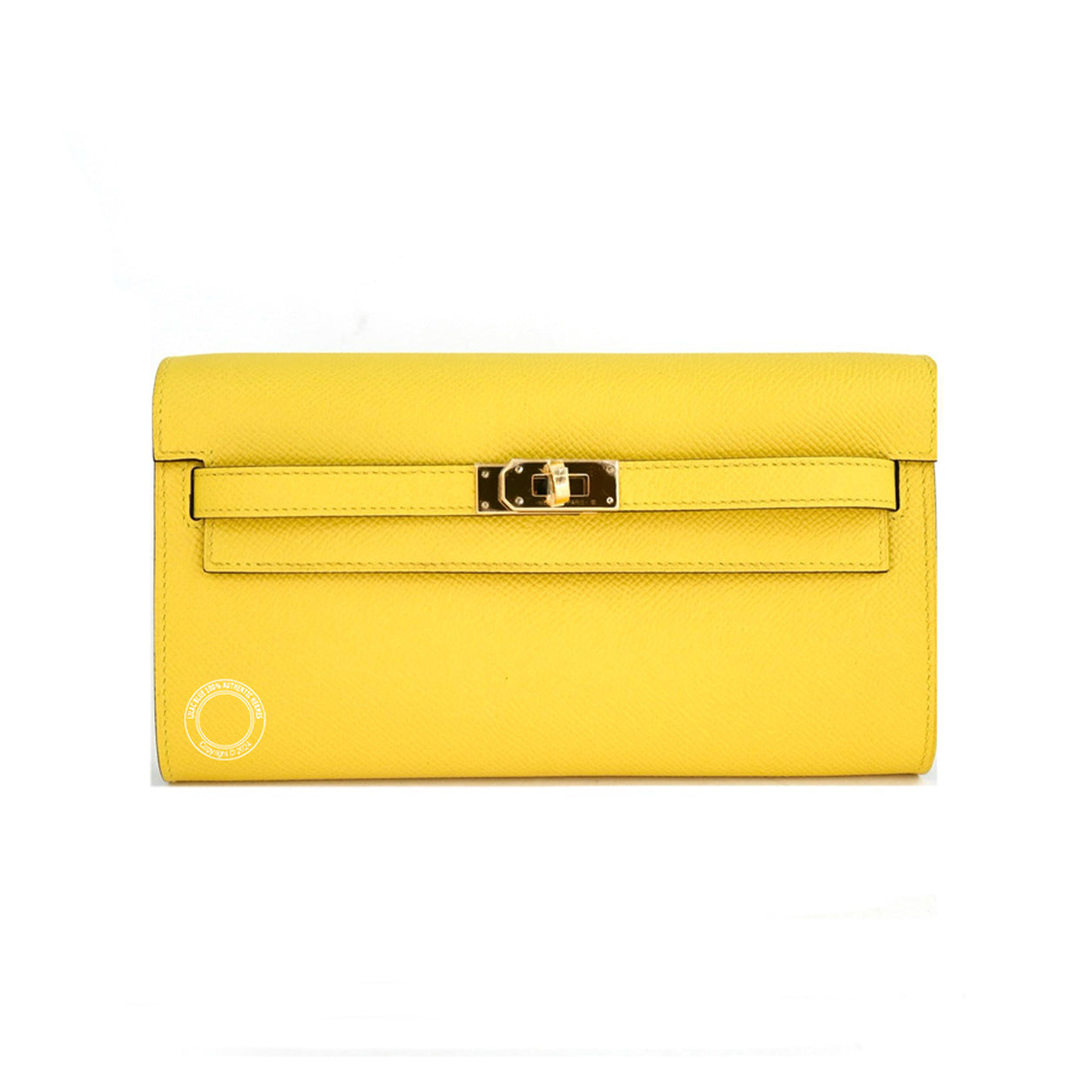 Kelly Wallet To Go Jaune de Naples Epsom GHW
