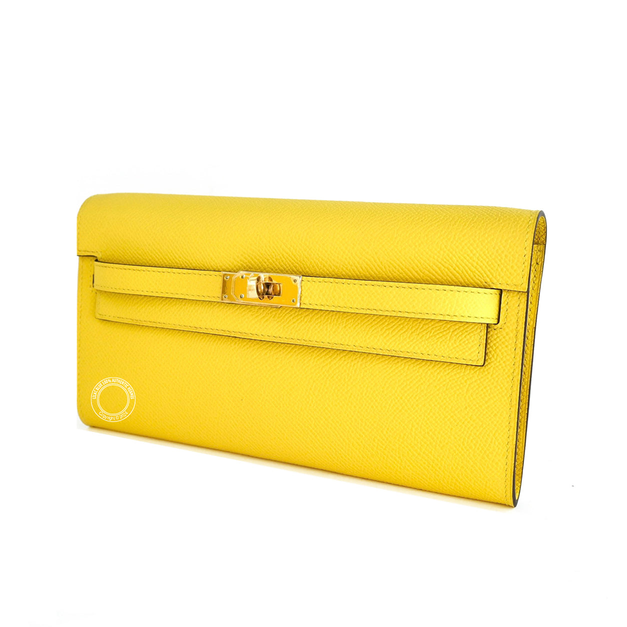 Hermes Kelly Wallet to Go Jaune de Naples Epsom GHW
