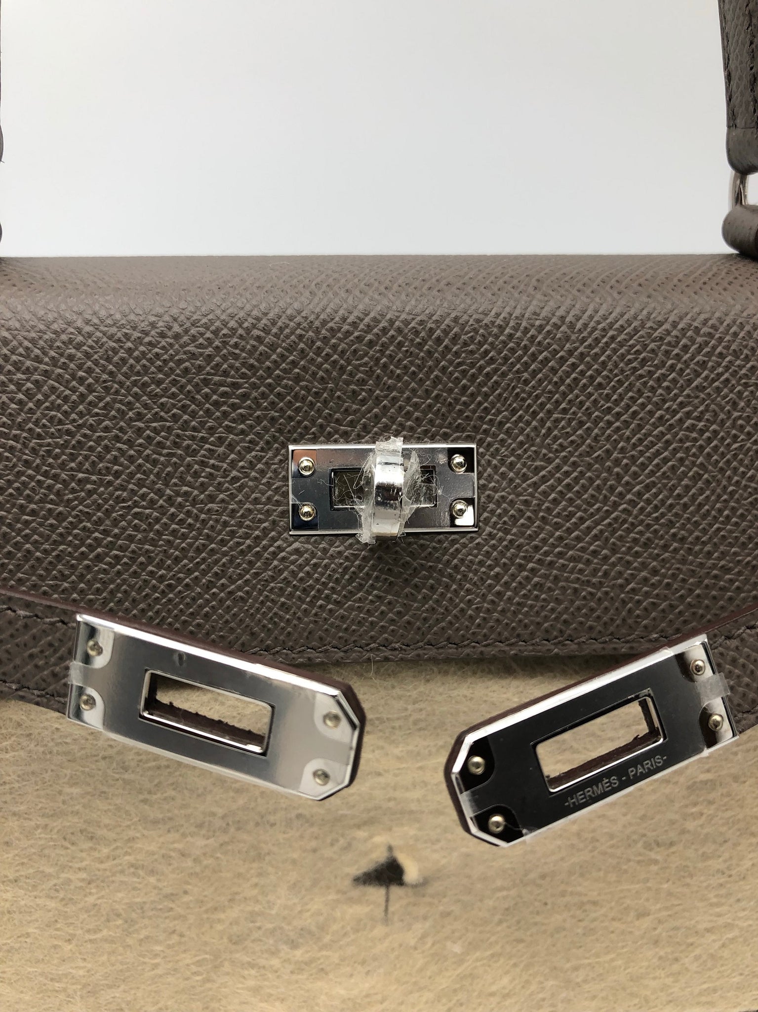 Hermes Kelly 25 Etain Epsom Palladium Hardware