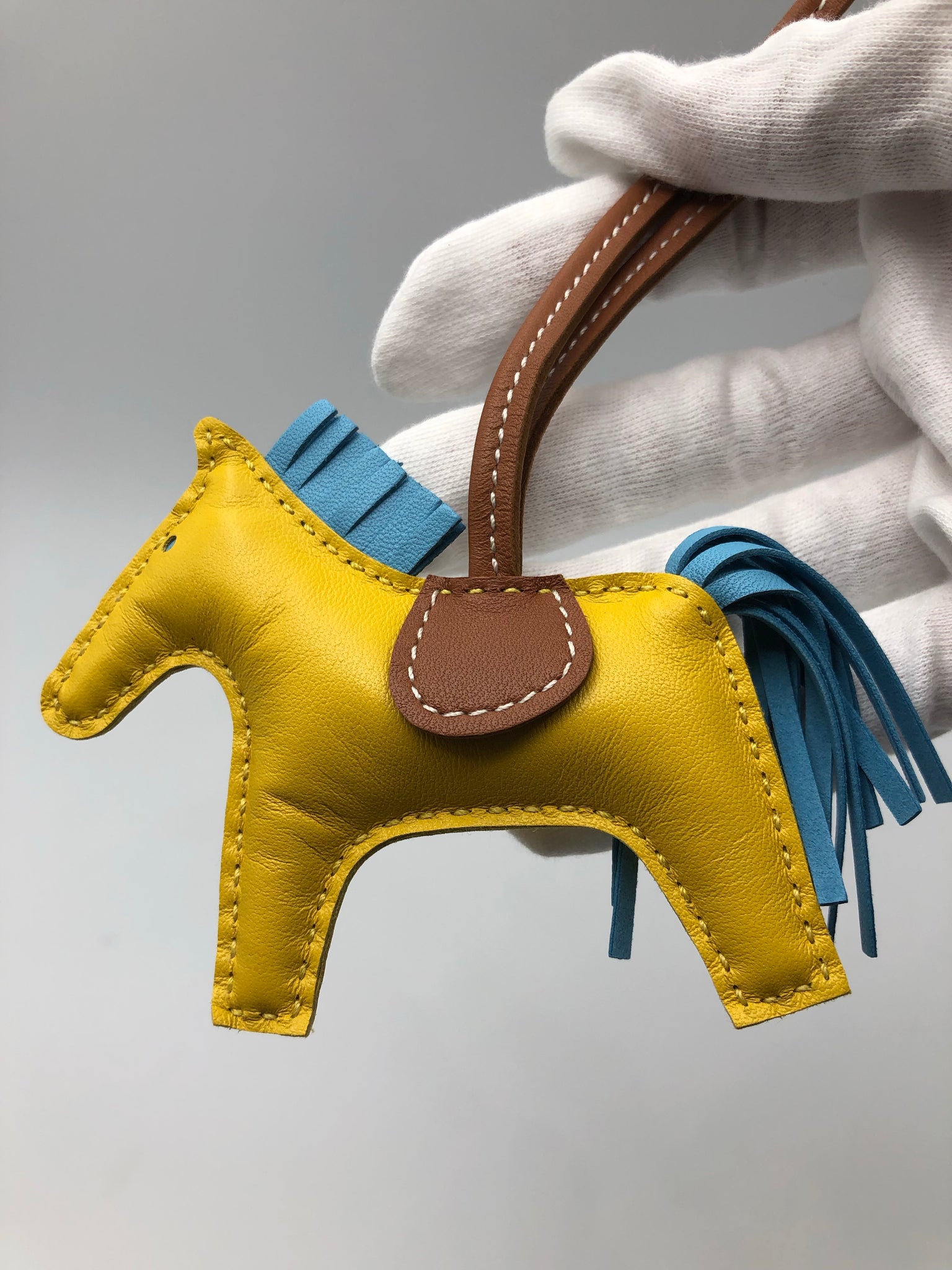 Hermes Rodeo Horse Charm PM (Small) Yellow