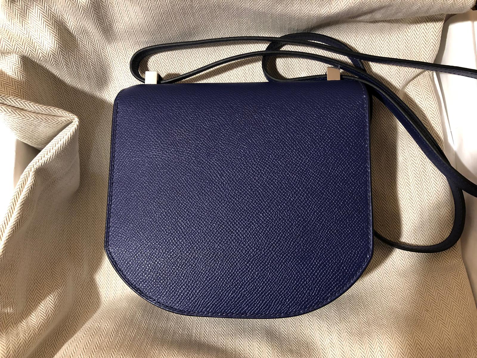 Hermes Mosaique Au 24-17 Bleu Encre Color Palladium Hardware