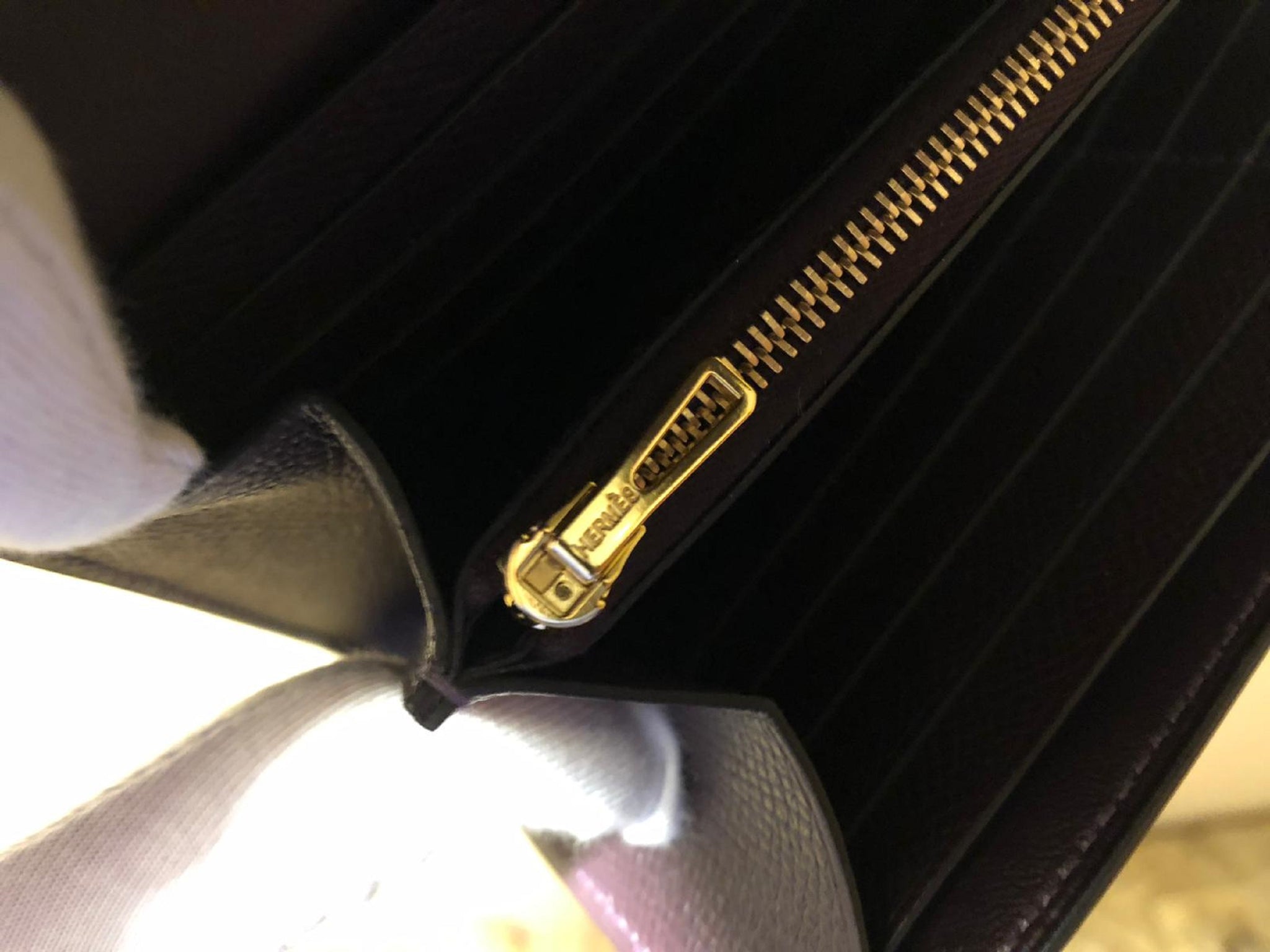 Hermes Constance Long Wallet Raisin Epsom Gold Hardware