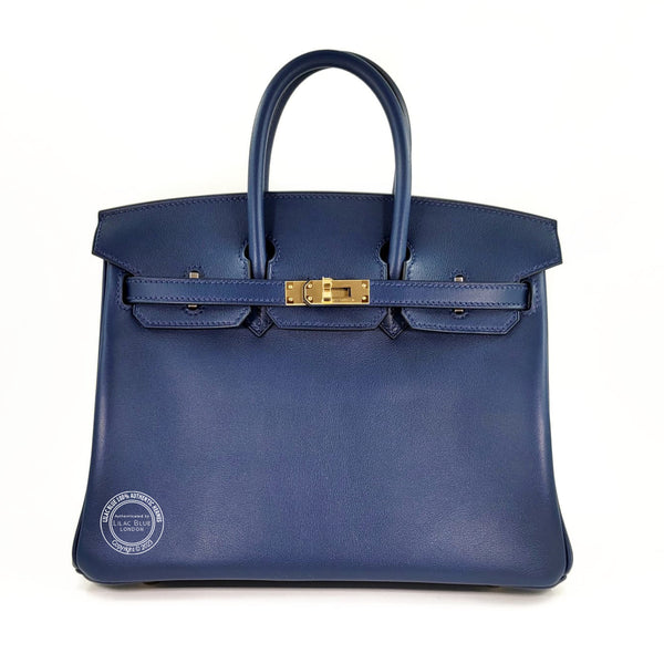 25cm Bleu Navy Birkin in Swift with Gold hardware Aug 23 back