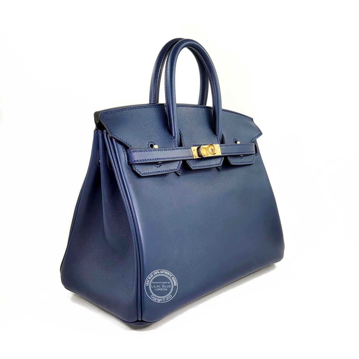 25cm Bleu Navy Birkin in Swift with Gold hardware Aug 23 back