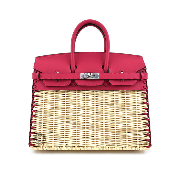 25cm Framboise Birkin Picnic in Swift & Osier with Palladium hardware