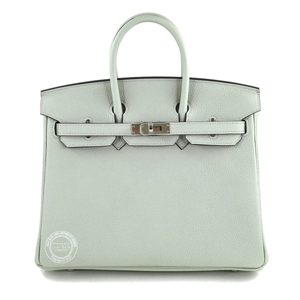 25cm Gris Neve Birkin in Togo with Palladium hardware back