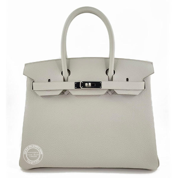  Hermes Birkin 30 Gris Perle Togo PHW