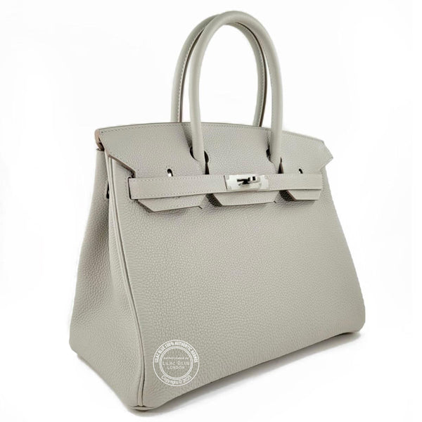  Hermes Birkin 30 Gris Perle Togo PHW