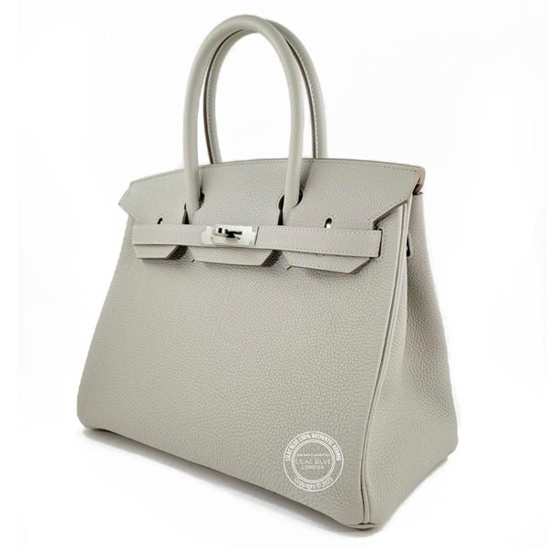  Hermes Birkin 30 Gris Perle Togo PHW