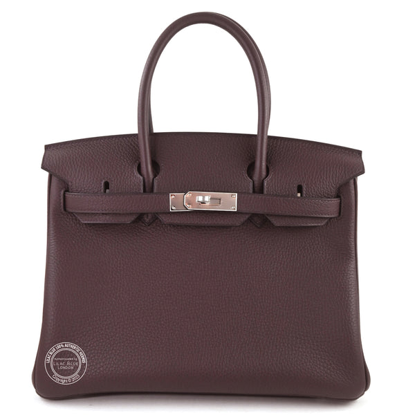 30cm Rouge Sellier Birkin in Clemence with Palladium hardware back n