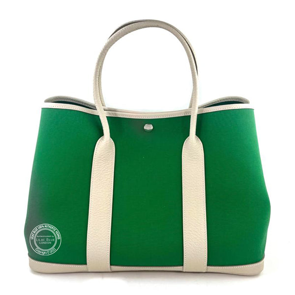 Hermes Garden Party 36cm Cactus Craie Canvas Cowhide PHW