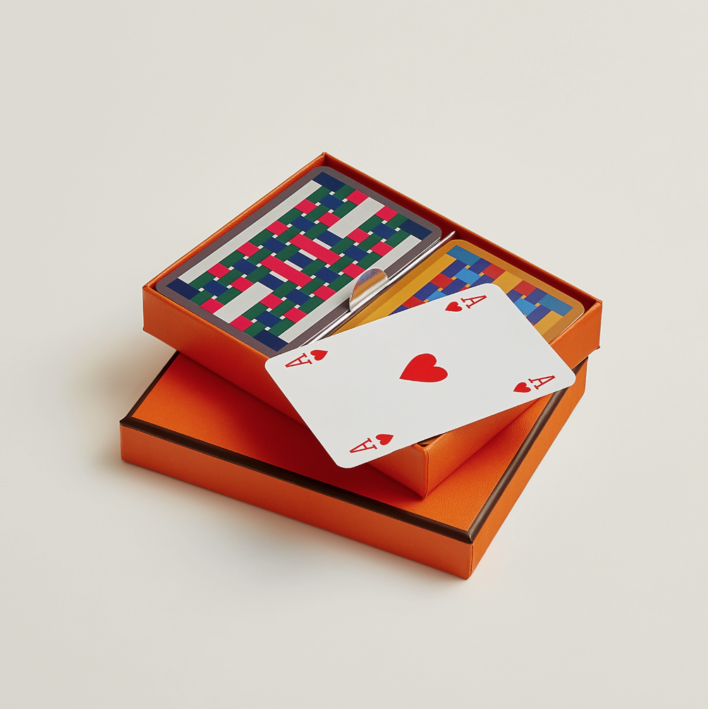 Hermes Bridge Playing Cards H Tissage Set of 2