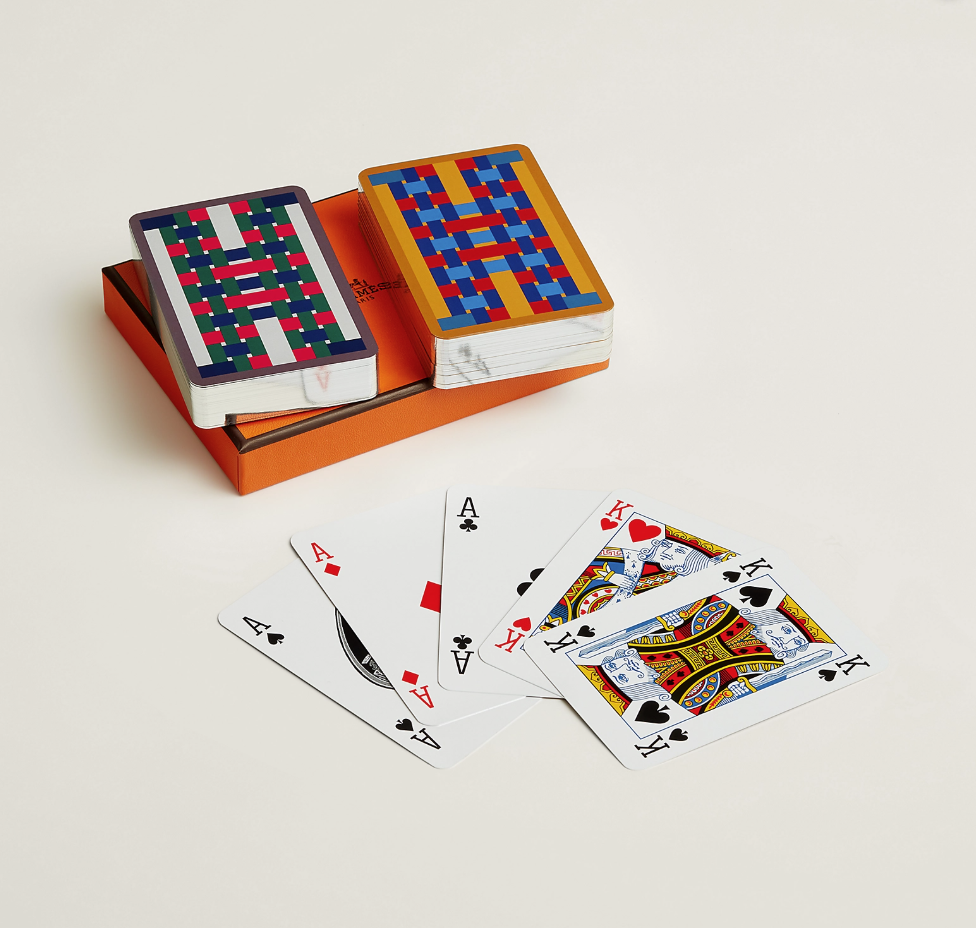 Hermes Bridge Playing Cards H Tissage Set of 2